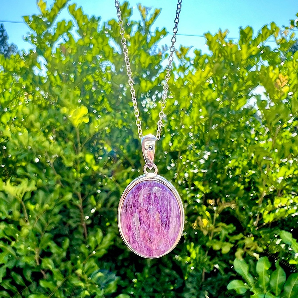Charoite 💜 Gemstone Pendant Necklace